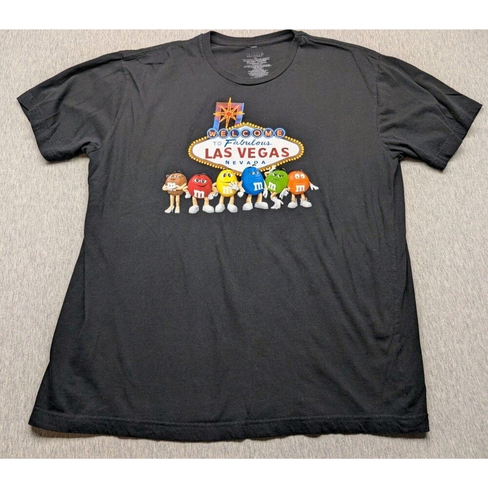M&M's World ~ Welcome to Las Vegas with M&M's Black T-Shirt Size XL